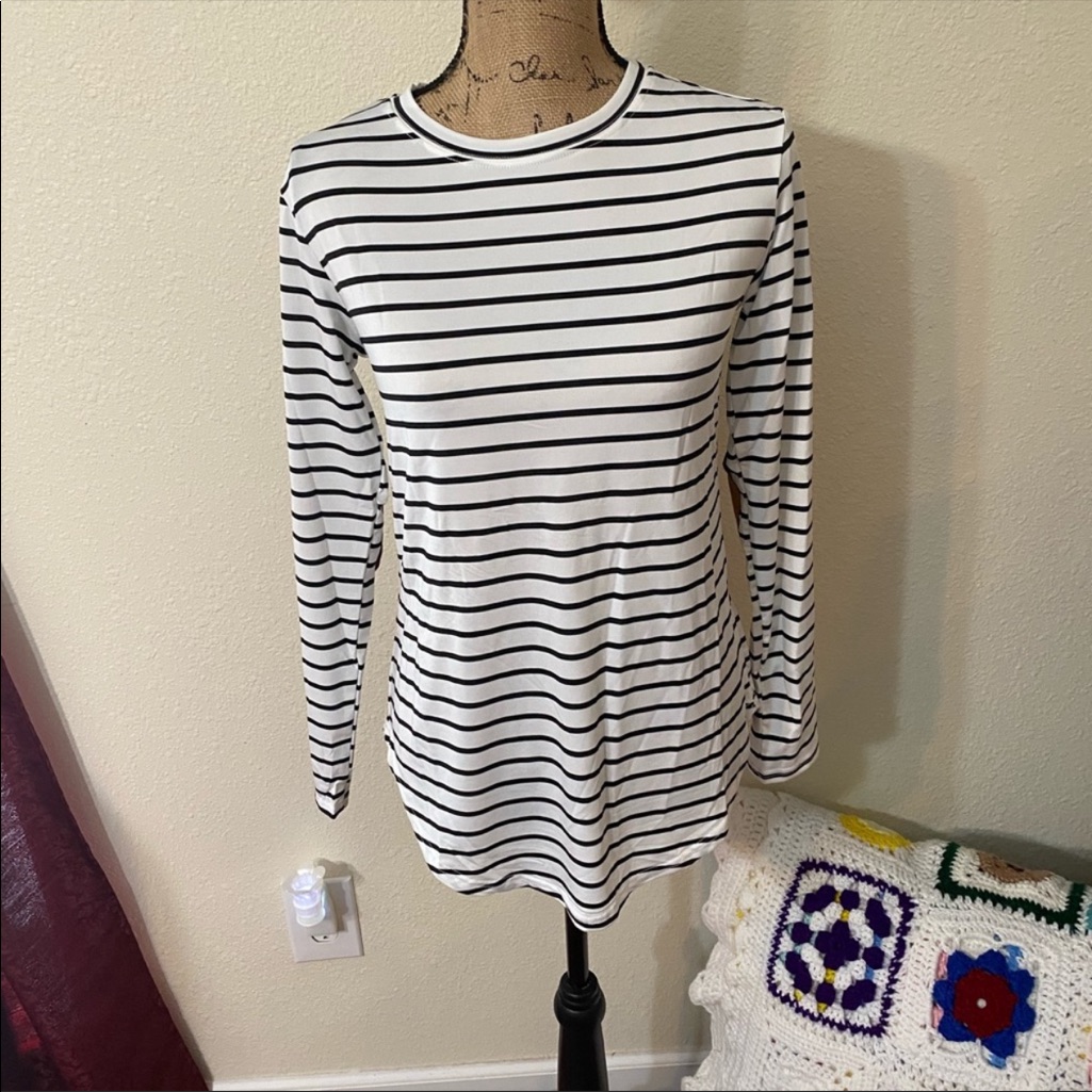Striped Elbow Patch Tee